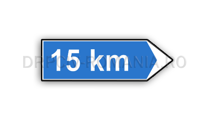 Direcţia şi distanţa până la locul la care se referă indicatorul