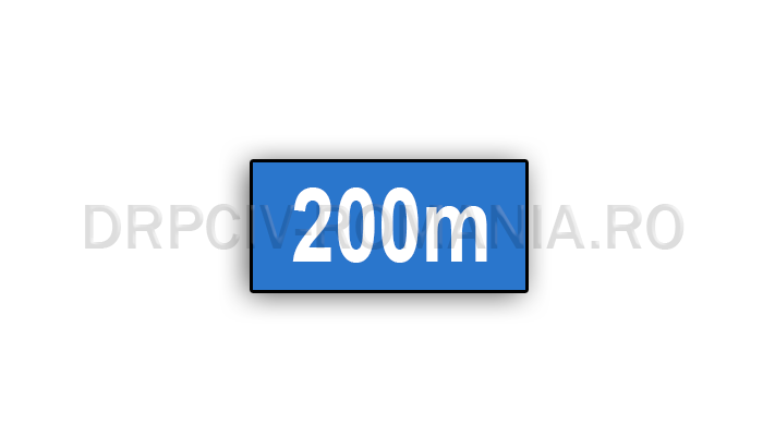 Distanţa până la locul la care se referă indicatorul de presemnalizare sau informare