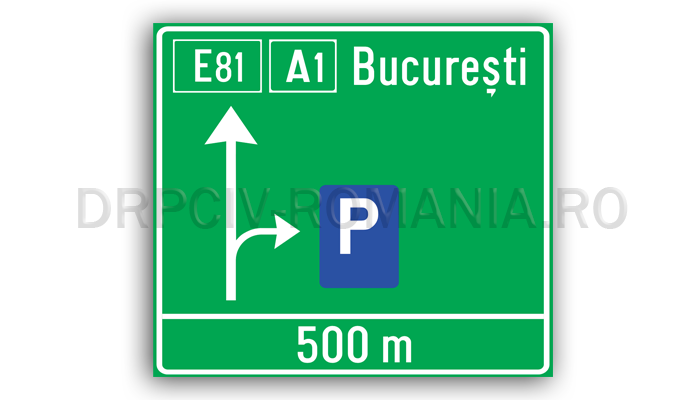 Presemnalizarea pe autostradă pentru parcare