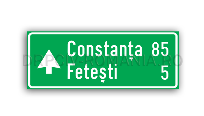 Confirmarea direcției de mers pe autostradă spre localități mai importante și distanțele până la acestea