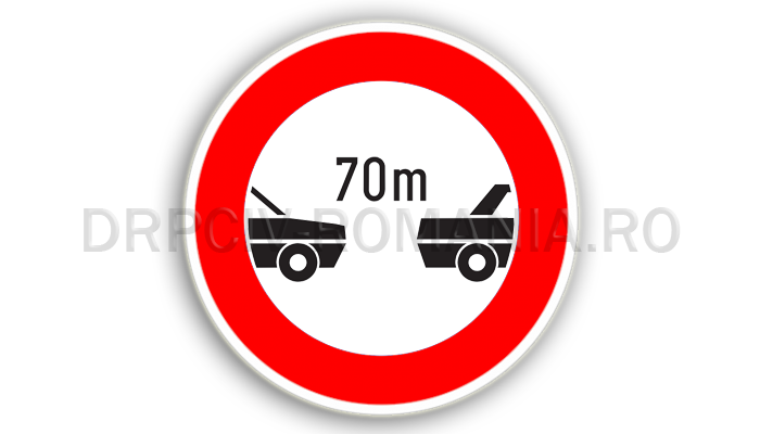Interzis autovehiculelor de a circula fără a menţine între ele un interval de cel puţin ...m
