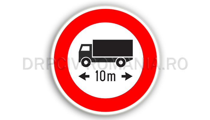 Accesul interzis autovehiculelor sau ansamblurilor de vehicule cu lungimea mai mare de ...m