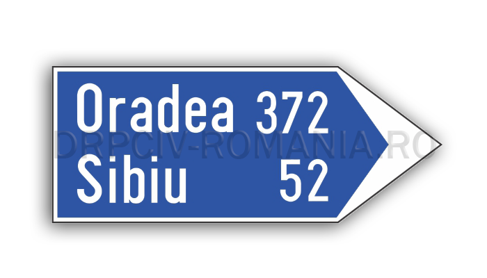Direcția spre localitățile indicate