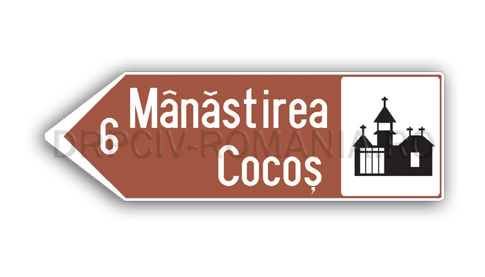 Direcția spre obiectivul turistic