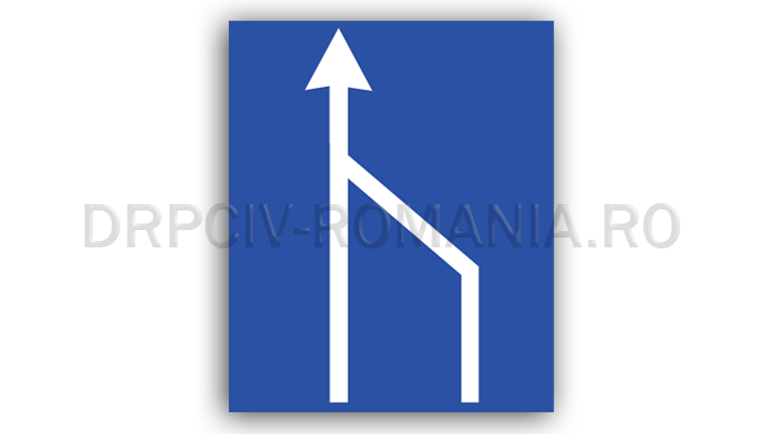 Terminarea benzii de circulație din dreapta părții carosabile