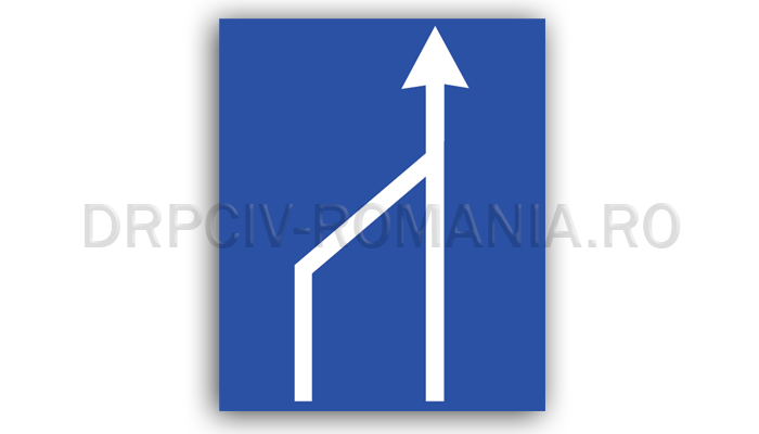 Terminarea benzii de circulație din stânga părții carosabile